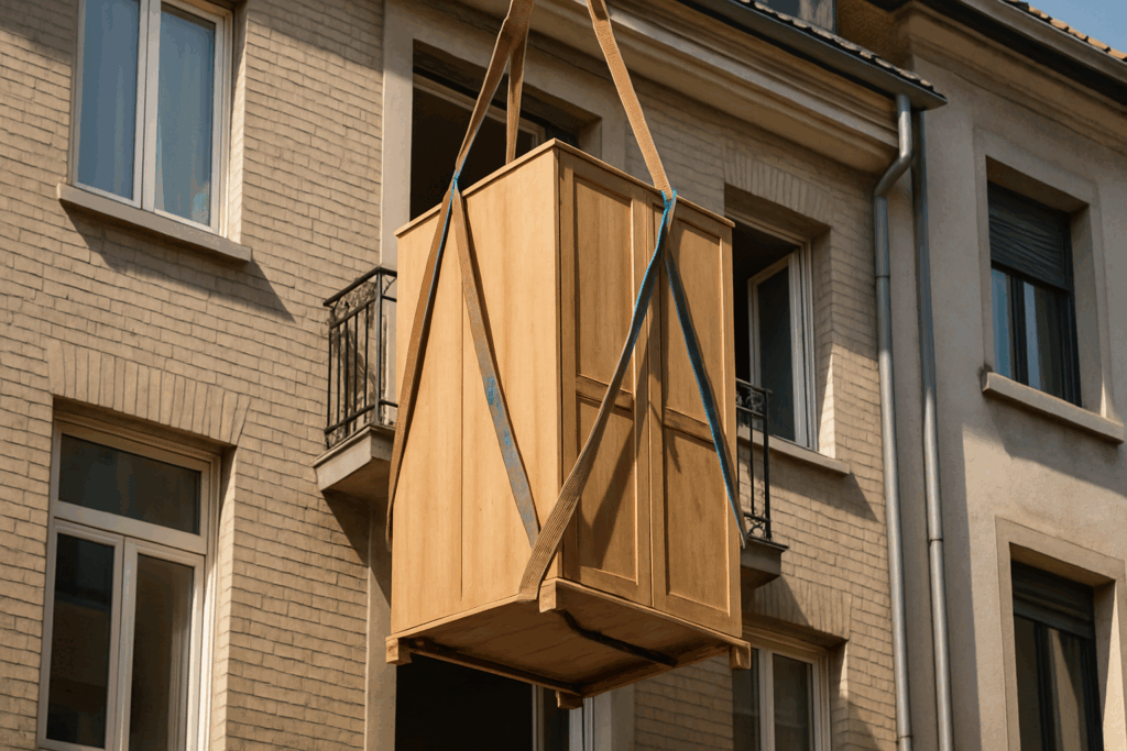 Içamento de Armário: armário suspenso por içamento.